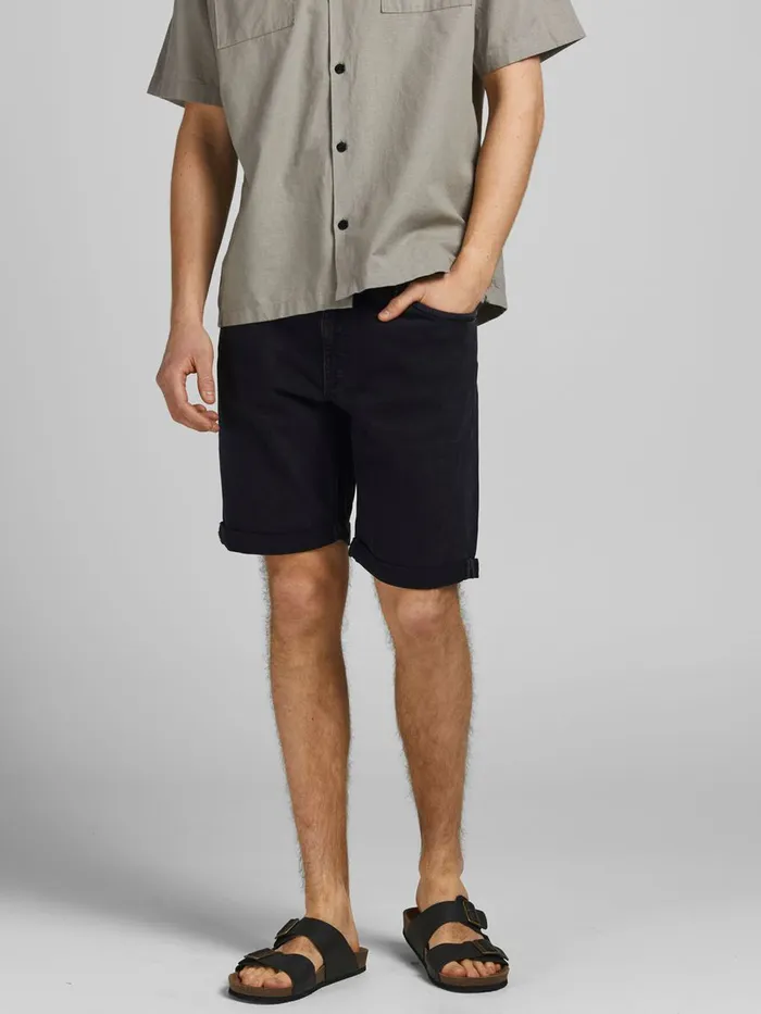 Denim Shorts JACK and JONES Mens RICK FELIX AM 066 DENIM SHORTS Black Black Denim Casaul Denim Shorts JACK and JONES Mens RICK FELIX AM 066 DENIM SHORTS Black Black Denim Casaul