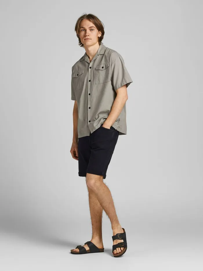 Denim Shorts JACK and JONES Mens RICK FELIX AM 066 DENIM SHORTS Black Black Denim Casaul