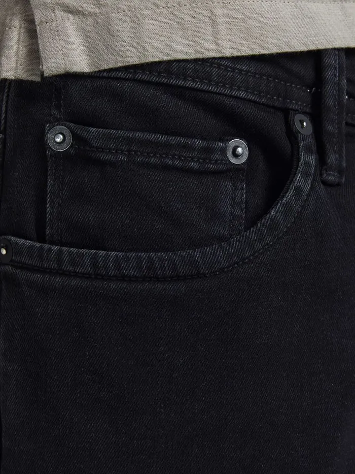 Denim Shorts JACK and JONES Mens RICK FELIX AM 066 DENIM SHORTS Black Black Denim Casaul