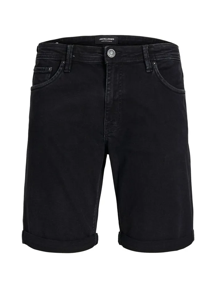 Denim Shorts JACK and JONES Mens RICK FELIX AM 066 DENIM SHORTS Black Black Denim Casaul