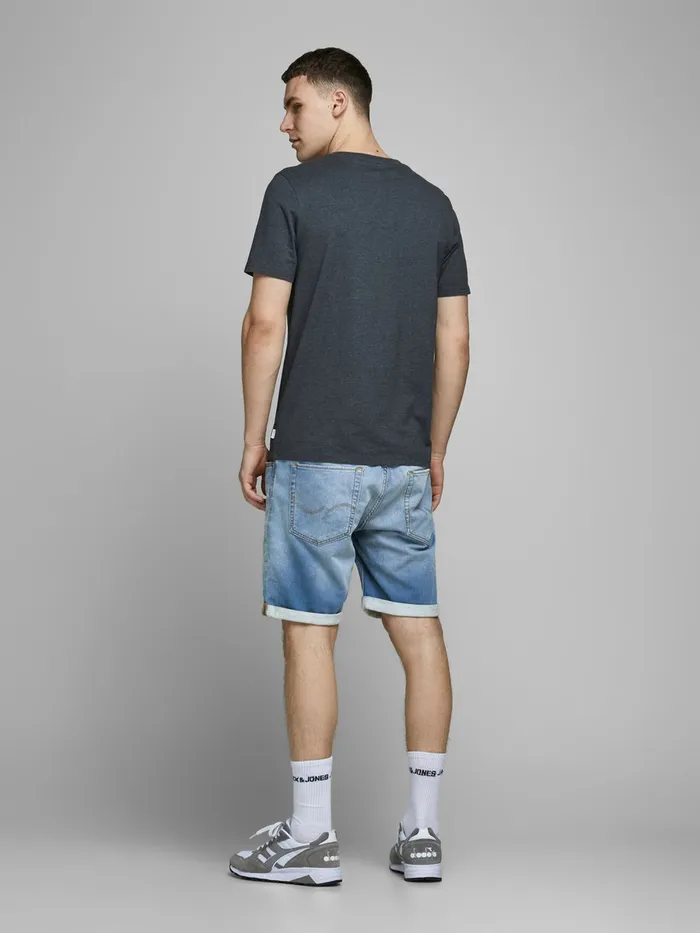Denim Shorts JACK and JONES Mens RICK ICON GE 009 INDIGO KNIT DENIM SHORTS Blue Blue Denim Near Me