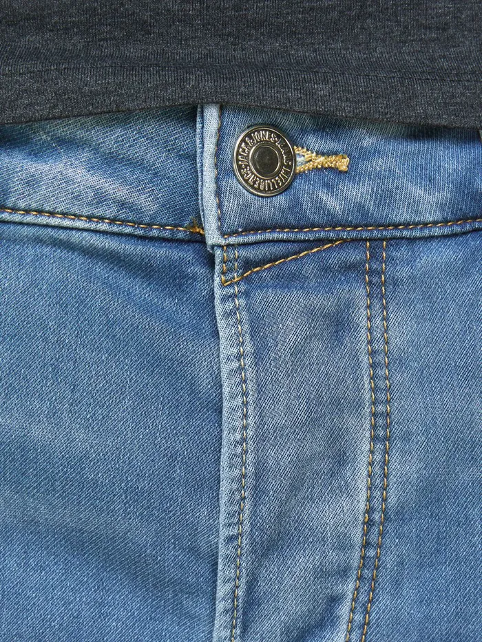 Denim Shorts JACK and JONES Mens RICK ICON GE 009 INDIGO KNIT DENIM SHORTS Blue Blue Denim Near Me