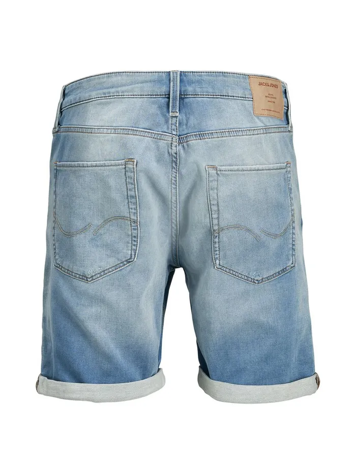 Denim Shorts JACK and JONES Mens RICK ICON GE 009 INDIGO KNIT DENIM SHORTS Blue Blue Denim Near Me
