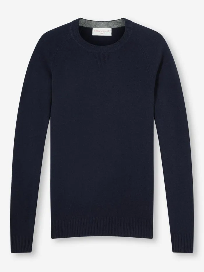 Derek Rose Cashmere Sweaters Men Sweater Finley Cashmere Navy