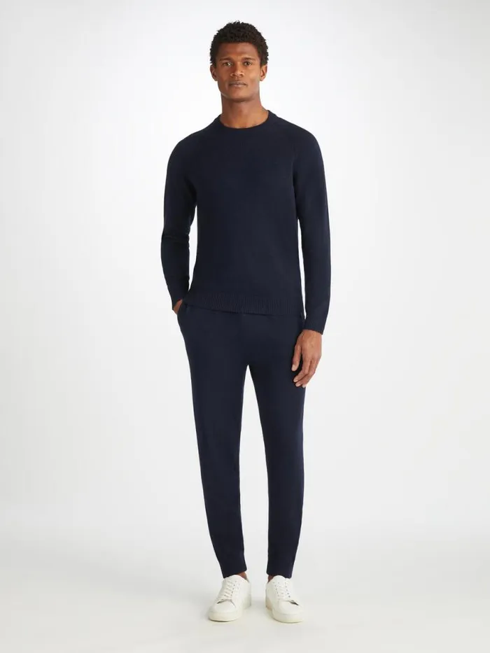 Derek Rose Cashmere Sweaters Men Sweater Finley Cashmere Navy