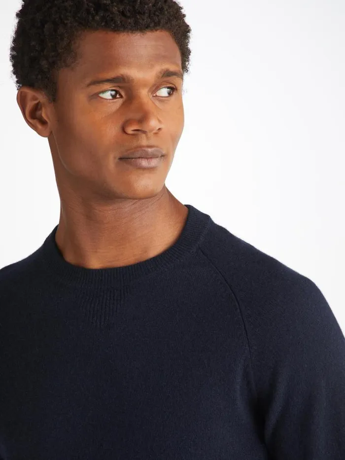 Derek Rose Cashmere Sweaters Men Sweater Finley Cashmere Navy
