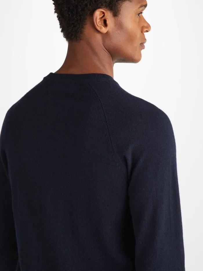 Derek Rose Cashmere Sweaters Men Sweater Finley Cashmere Navy