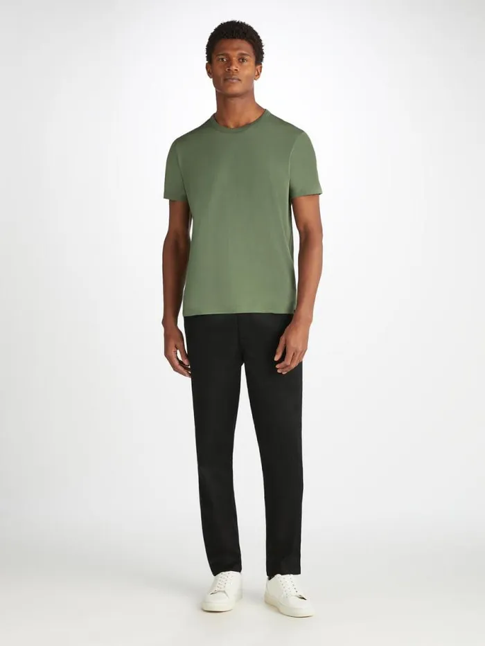 Derek Rose Casual Pants Men Trousers Harris Lyocell Cotton Black