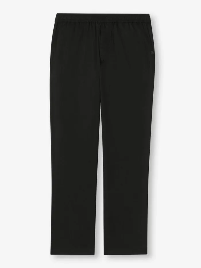 Derek Rose Casual Pants Men Trousers Harris Lyocell Cotton Black