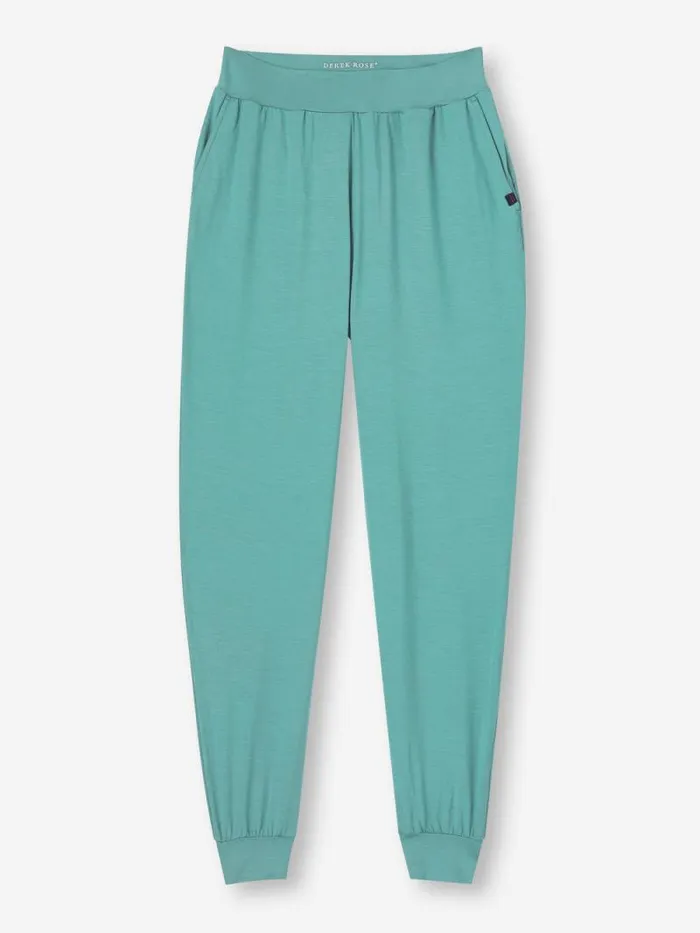 Derek Rose Casual Pants Women Track Pants Basel Micro Modal Stretch Teal