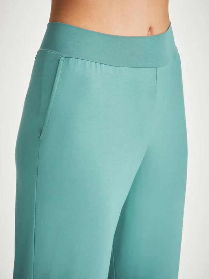 Derek Rose Casual Pants Women Track Pants Basel Micro Modal Stretch Teal