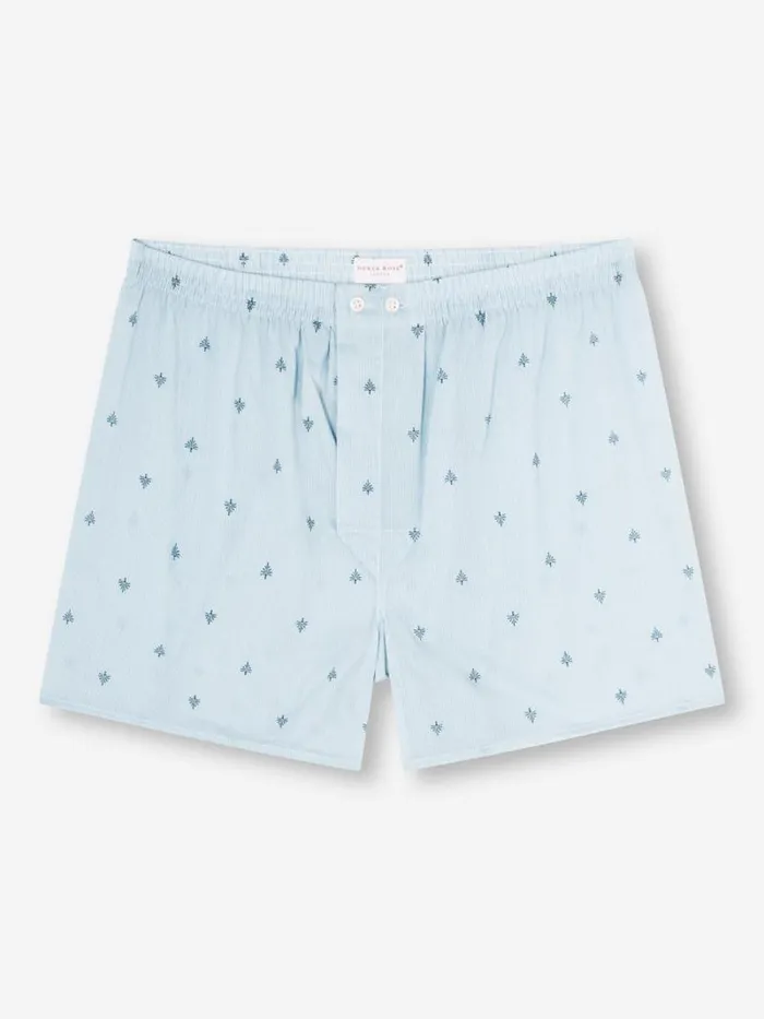 Derek Rose Classic Fit Boxer Shorts Men Classic Fit Boxers Nelson 100 Cotton Batiste Blue