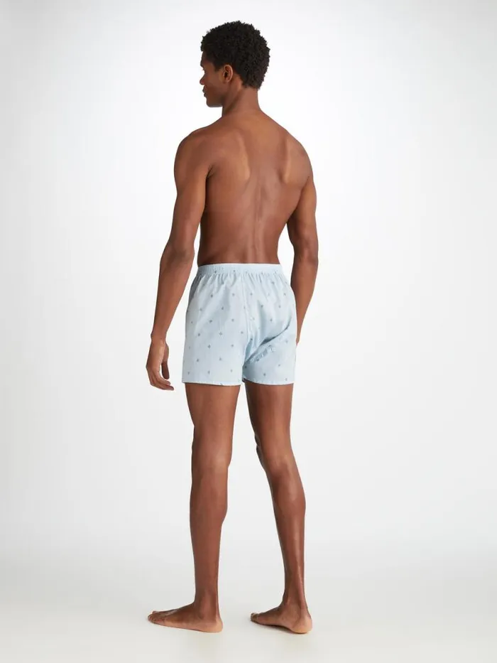 Derek Rose Classic Fit Boxer Shorts Men Classic Fit Boxers Nelson 100 Cotton Batiste Blue