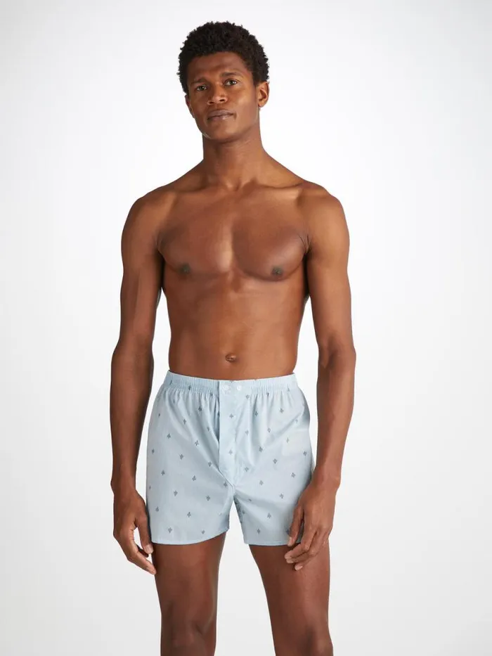 Derek Rose Classic Fit Boxer Shorts Men Classic Fit Boxers Nelson 100 Cotton Batiste Blue
