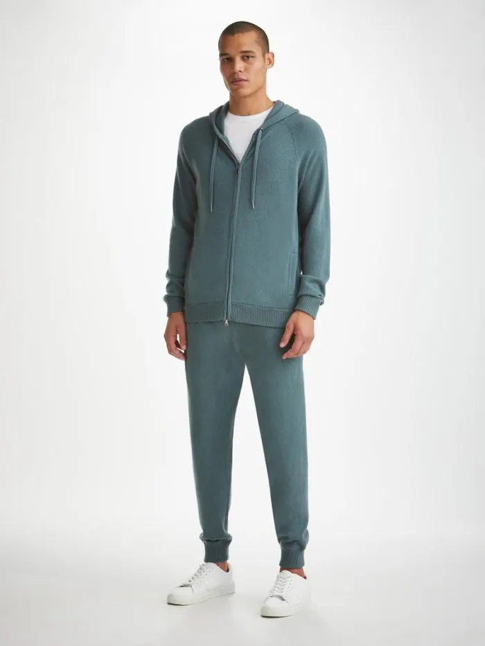 Derek Rose Hooded Tops Men Hoodie Finley Cashmere Teal