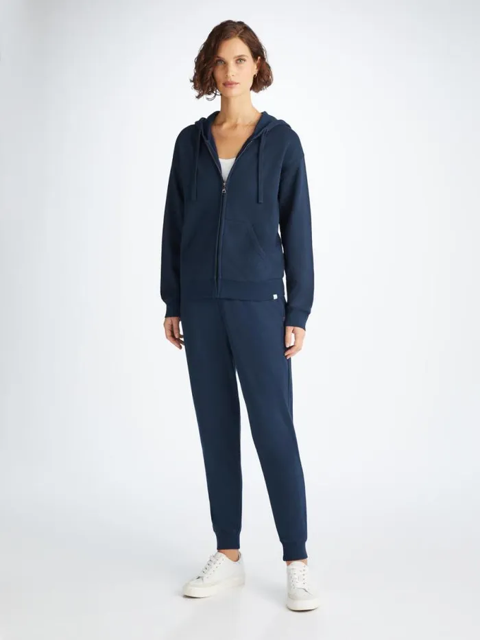 Derek Rose Hooded Tops Women Hoodie Quinn Cotton Modal Navy