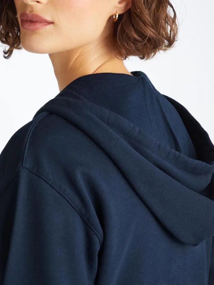 Derek Rose Hooded Tops Women Hoodie Quinn Cotton Modal Navy