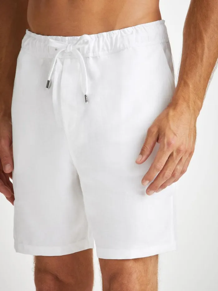 Derek Rose Linen Shorts Men Shorts Sydney Linen White