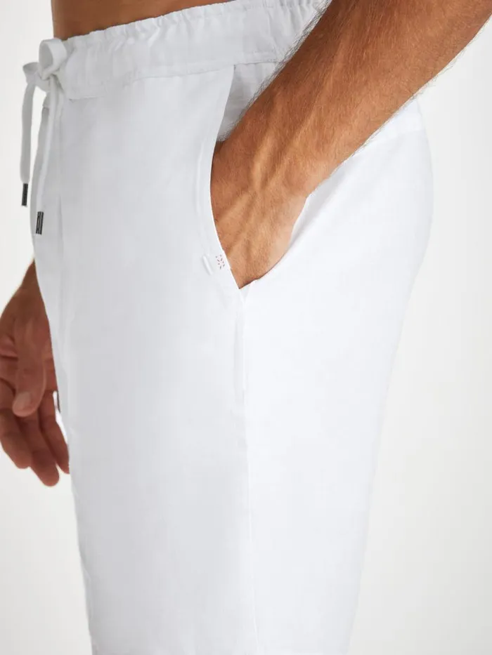 Derek Rose Linen Shorts Men Shorts Sydney Linen White