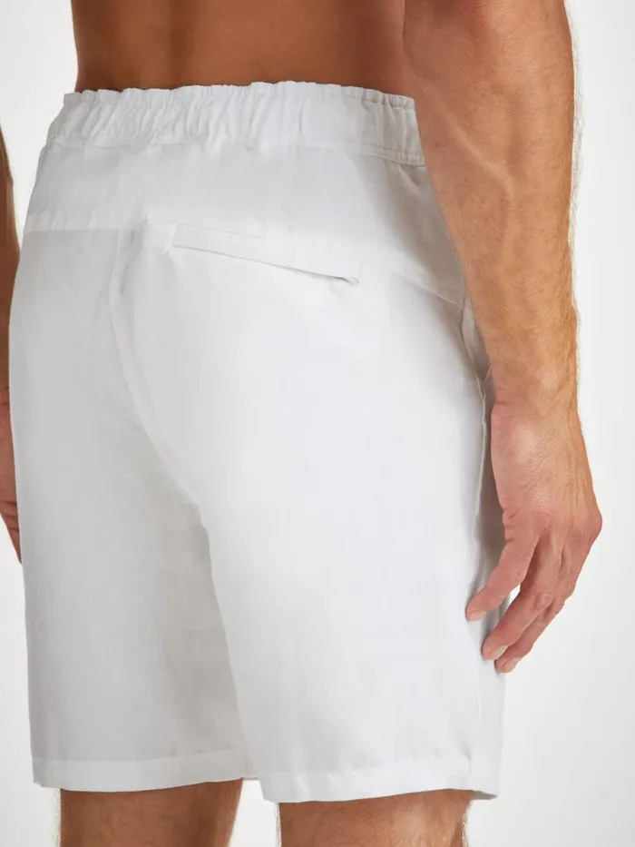 Derek Rose Linen Shorts Men Shorts Sydney Linen White