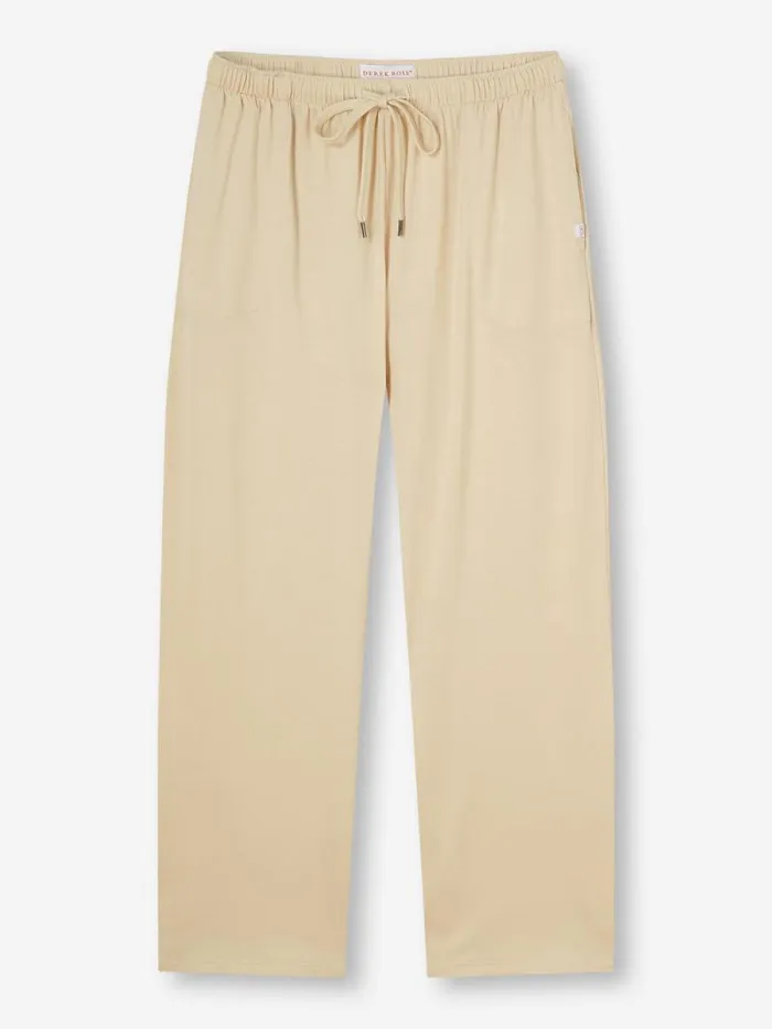 Derek Rose Lounge Pants Men Lounge Pants Basel Micro Modal Stretch Ecru