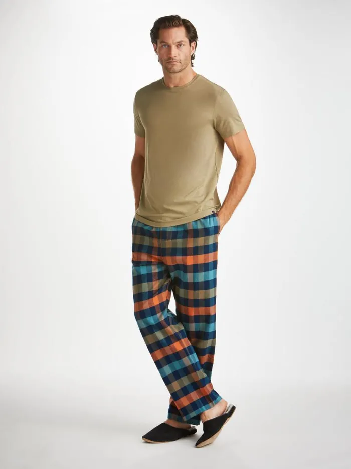 Derek Rose Lounge Pants Men Lounge Pants Kelburn 40 Brushed Cotton Multi