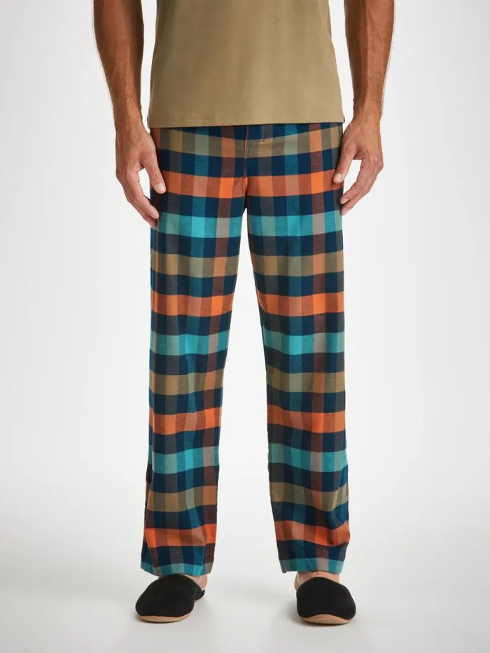 Derek Rose Lounge Pants Men Lounge Pants Kelburn 40 Brushed Cotton Multi