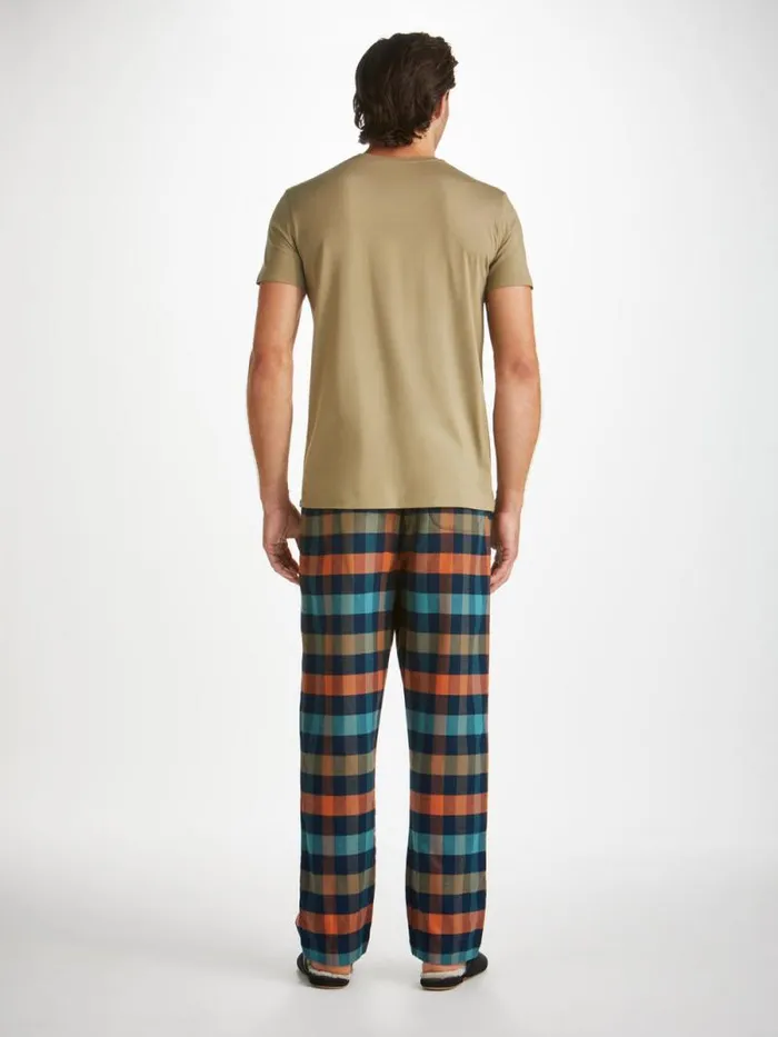 Derek Rose Lounge Pants Men Lounge Pants Kelburn 40 Brushed Cotton Multi