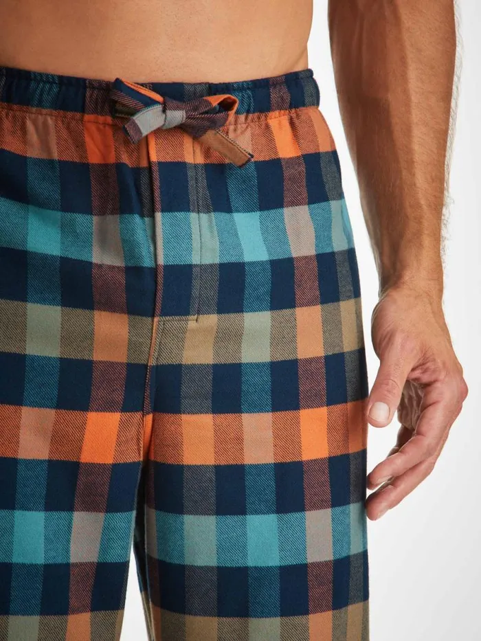Derek Rose Lounge Pants Men Lounge Pants Kelburn 40 Brushed Cotton Multi