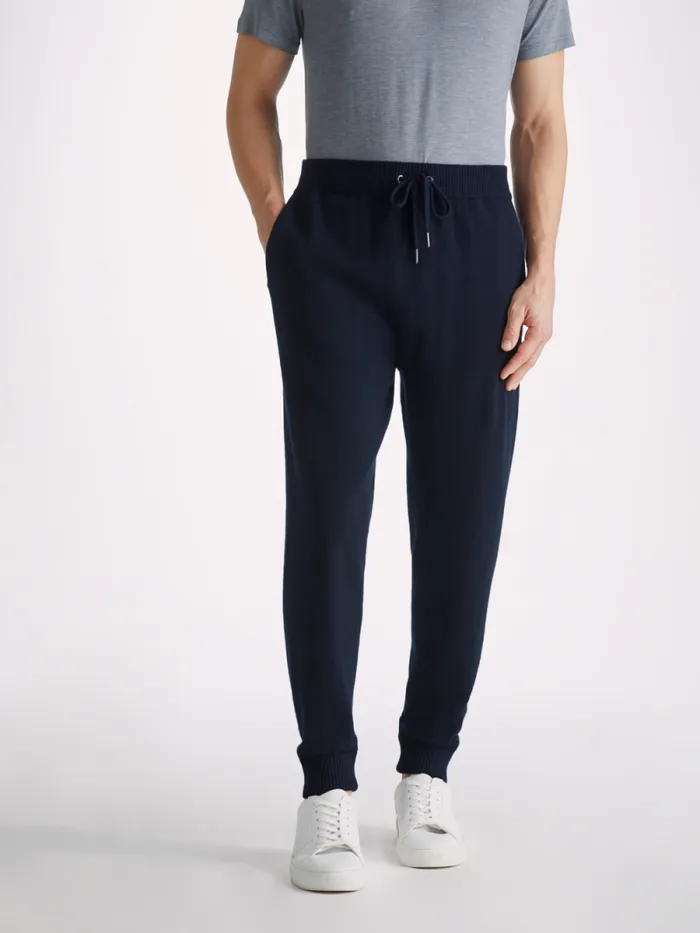 Derek Rose Lounge Pants Men Track Pants Finley Cashmere Navy