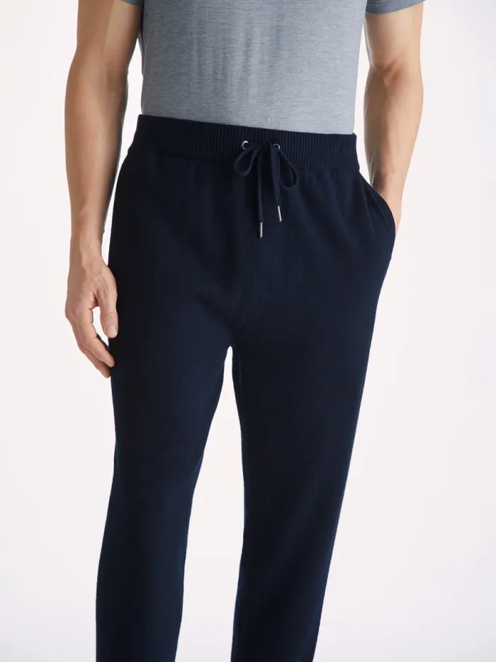Derek Rose Lounge Pants Men Track Pants Finley Cashmere Navy
