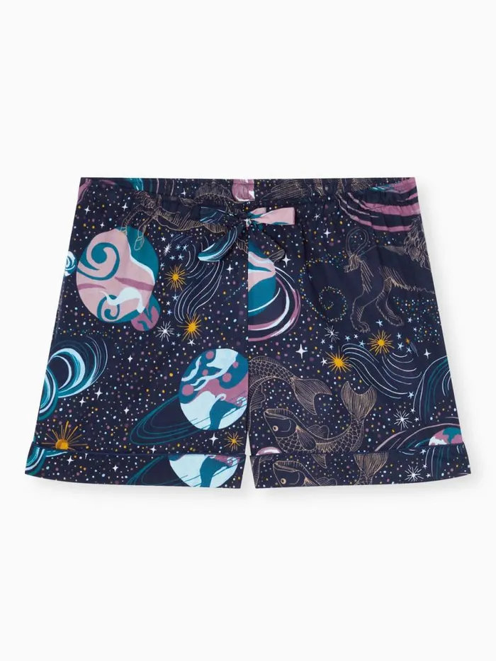 Derek Rose Lounge Shorts Women Lounge Shorts Ledbury 76 Cotton Batiste Navy