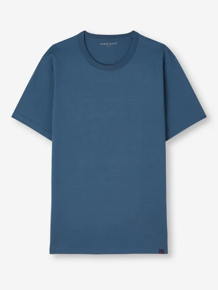 Derek Rose Short Sleeve TShirts Men TShirt Barny Pima Cotton Denim