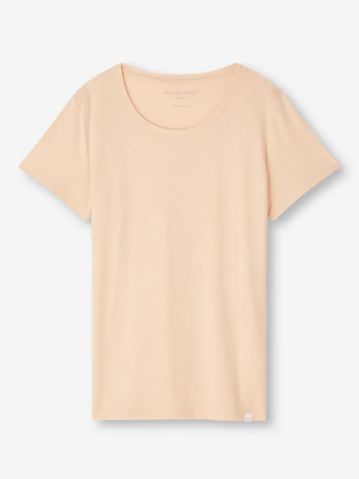 Derek Rose Short Sleeve TShirts Women TShirt Lara Micro Modal Stretch Cream