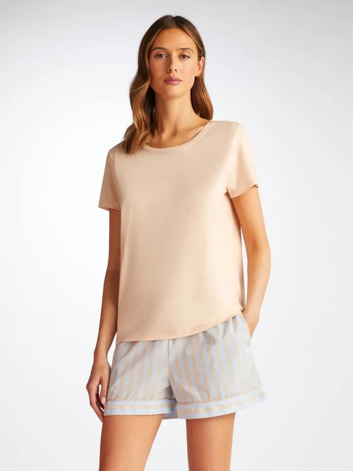 Derek Rose Short Sleeve TShirts Women TShirt Lara Micro Modal Stretch Cream
