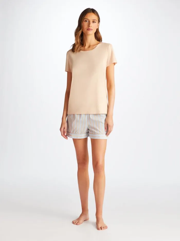 Derek Rose Short Sleeve TShirts Women TShirt Lara Micro Modal Stretch Cream