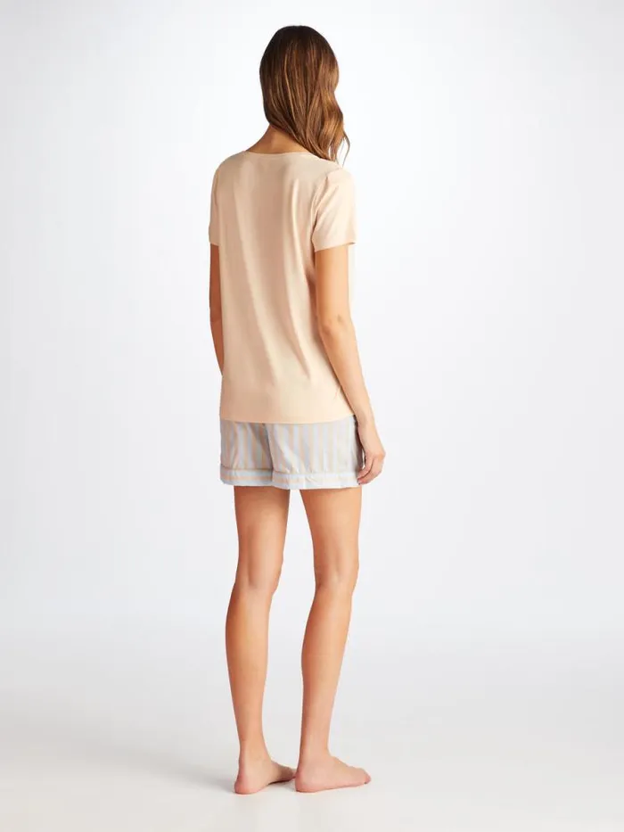 Derek Rose Short Sleeve TShirts Women TShirt Lara Micro Modal Stretch Cream