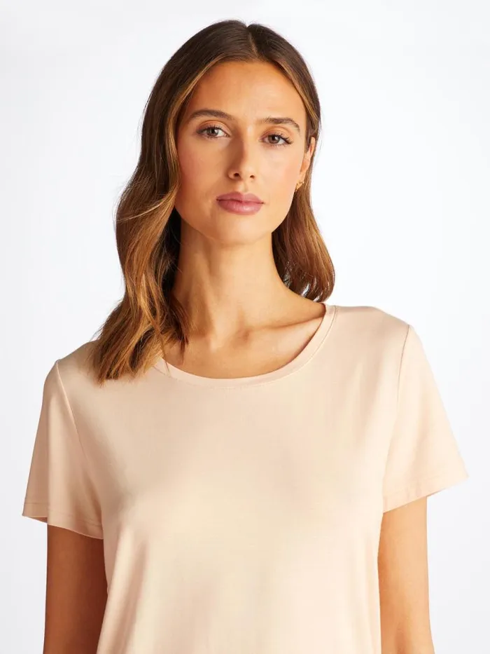 Derek Rose Short Sleeve TShirts Women TShirt Lara Micro Modal Stretch Cream