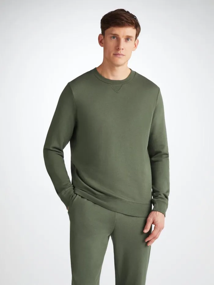 Derek Rose Sweatshirts Men Sweatshirt Quinn Cotton Modal Soft Green