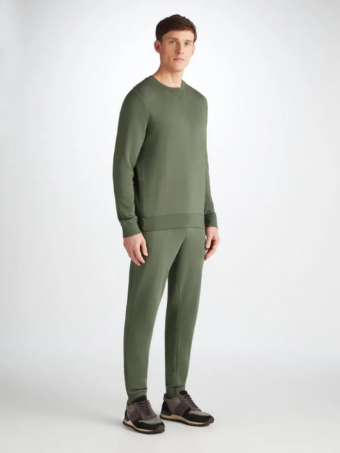 Derek Rose Sweatshirts Men Sweatshirt Quinn Cotton Modal Soft Green