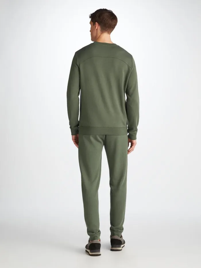 Derek Rose Sweatshirts Men Sweatshirt Quinn Cotton Modal Soft Green