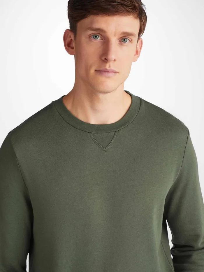 Derek Rose Sweatshirts Men Sweatshirt Quinn Cotton Modal Soft Green