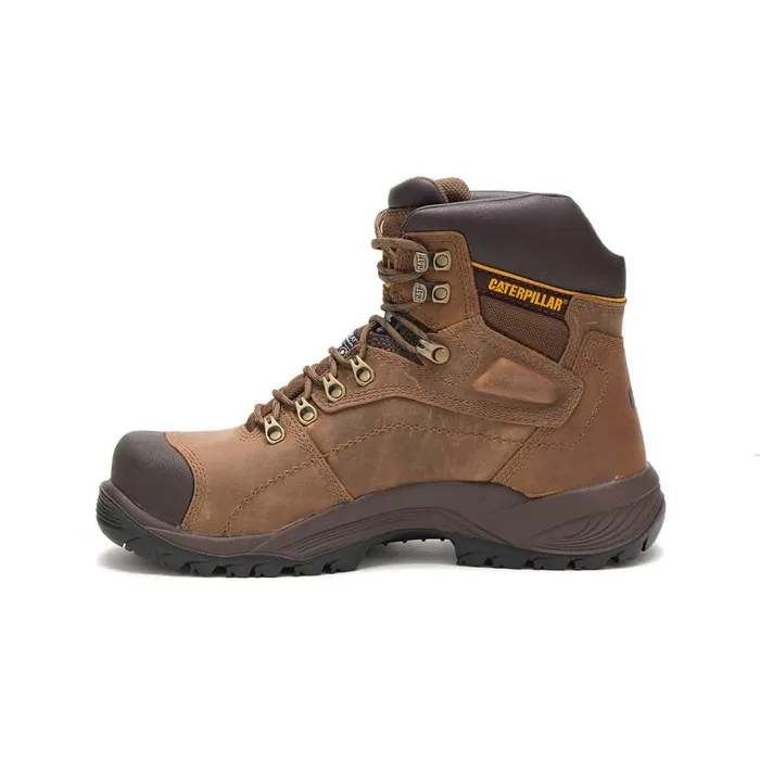 Diagnostic Hi Waterproof Thinsulate Steel Toe Work Boot Dark Beige Men Cat Footwear Boots