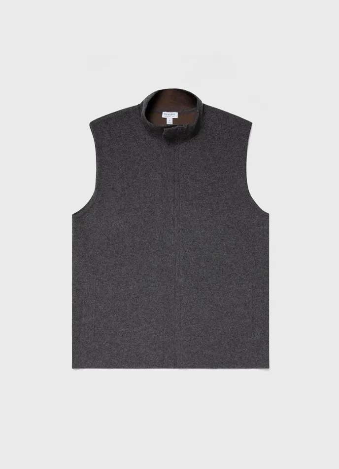 Double Faced Vest Charcoal Melange Men SUNSPEL Jackets and Coats