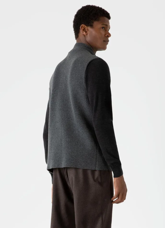 Double Faced Vest Charcoal Melange Men SUNSPEL Jackets and Coats