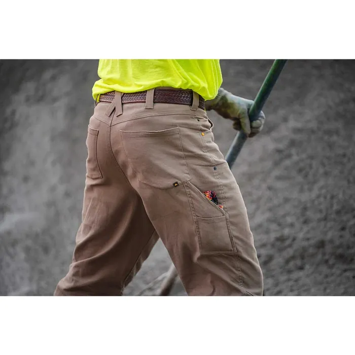 Double Front Stretch Canvas Straight Fit Utility Pant Khaki Men Cat Footwear Pants