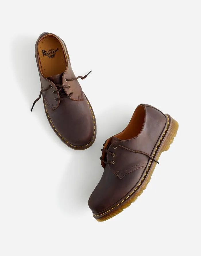 Dress Shoes and Loafers Men Madewell Dr Martens 1461 Oxfords In Leather Dark Brown Crazy Horse