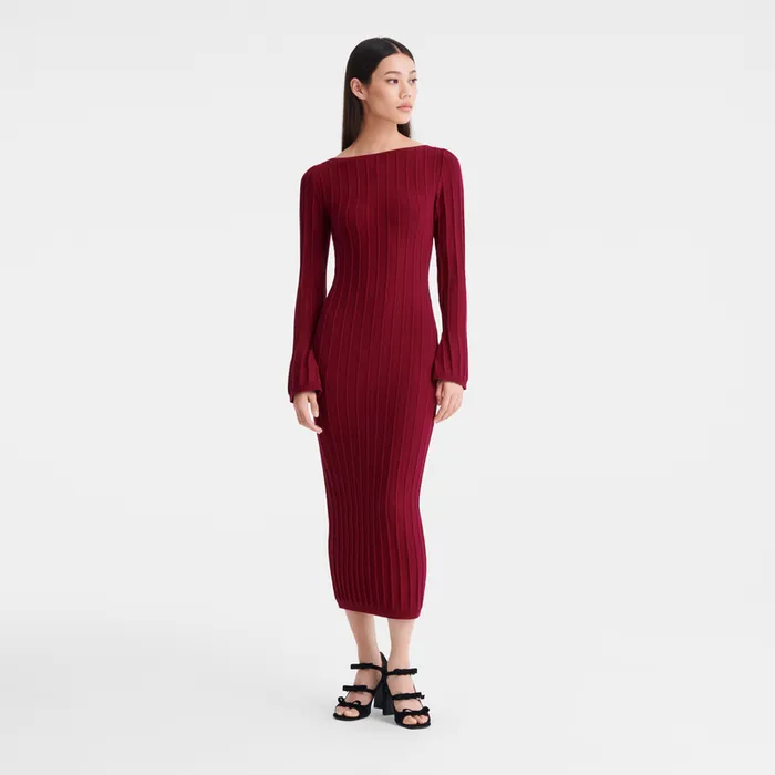Dresses and SkirtsKnitwear Women Long dress Beetroot Longchamp Dresses and SkirtsKnitwear Women Long dress Beetroot Longchamp