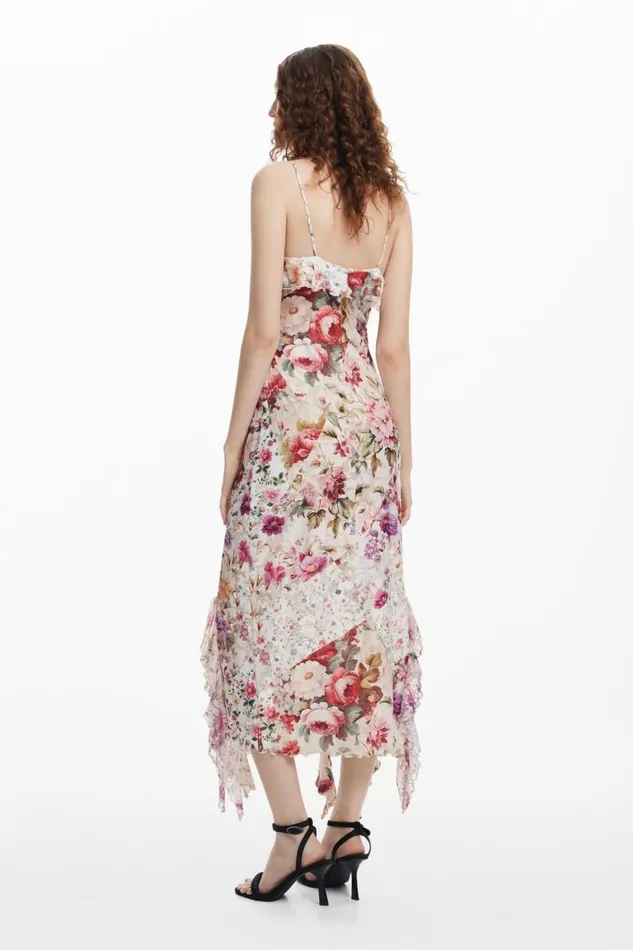 Dresses And Jumpsuits Women Desigual Long Floral Dress Materialfinishes