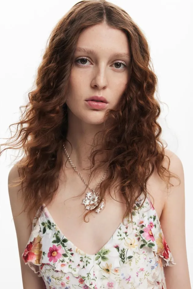 Dresses And Jumpsuits Women Desigual Long Floral Dress Materialfinishes